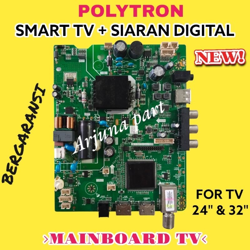 MAINBOARD TV POLYTRON SMART TV / MESIN TV POLYTRON SMART TV / MODUL TV POLYTRON SMART TV / MB POLYTRON SMART TV / MB SMART TV + SIARAN DIGITAL / NEW ORIGINAL