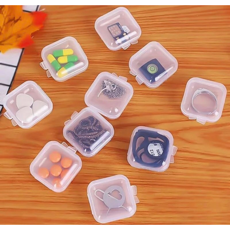 Kotak Super Mini SATUAN Kotak Kecil Transparan Kotak Mote Manik Aksesoris Earplug Kotak Serbaguna Mu