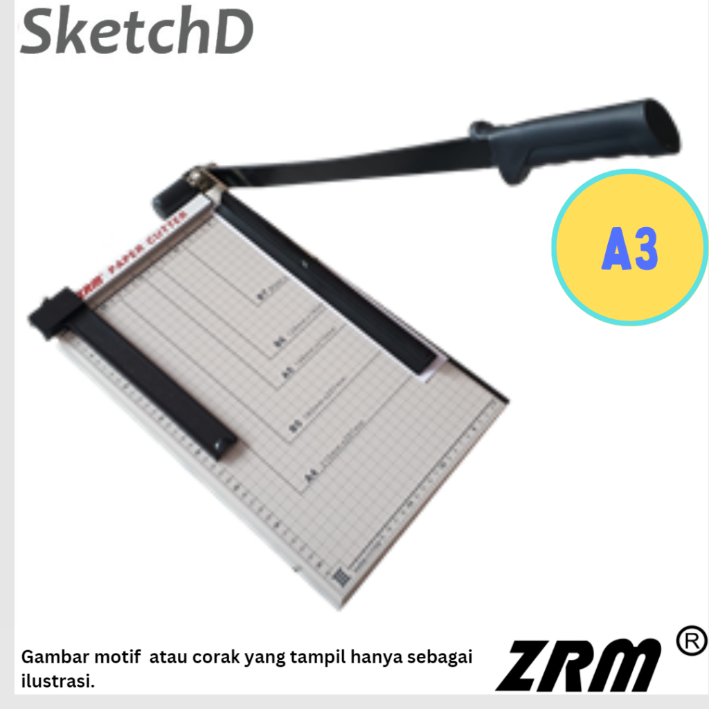 

Mesin Alat Potong Kertas ZRM Paper Cutter A3 18 x 15 inci