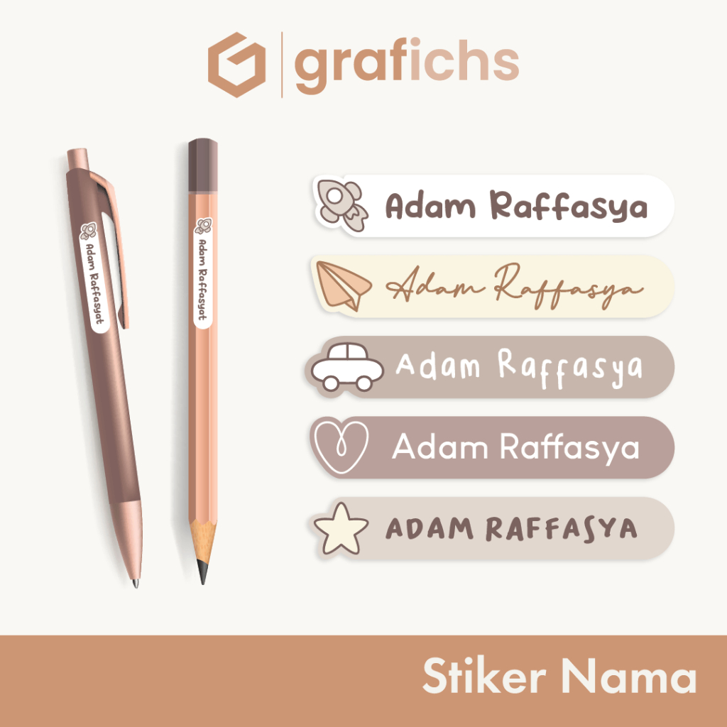 

[90 pcs] Stiker Nama Alat Tulis Sekolah GISS21-25 by Grafichs
