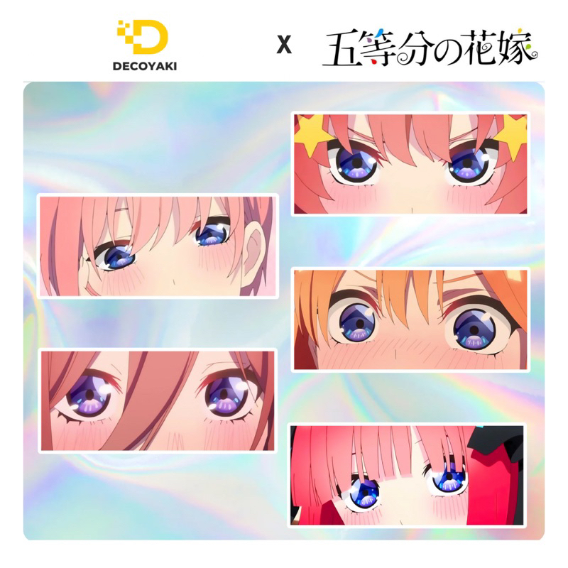 

Sticker Slap Hologram Gotoubun, Stiker Hologram Gotoubun no Hanayome, Stiker Itsuki, Stiker Nino, Stiker Ichika, Stiker Miku, Stiker Yotsuba