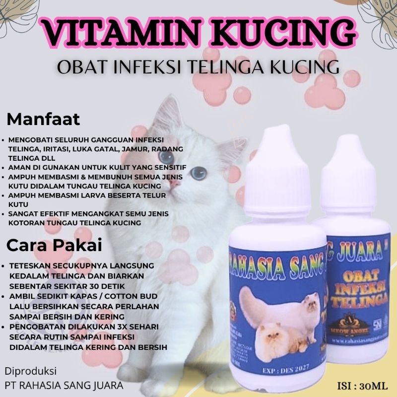 OBAT Telinga Kucing Mengatasi Infeksi Telinga Kucing 30ml