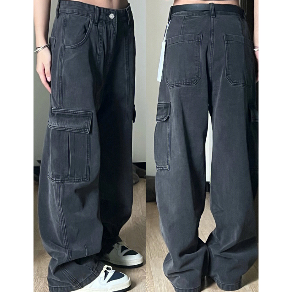 Makin murah Jeans Celana Panjang Cargo Pant Polos Basic Modern wanita Import highwaist loose trouser