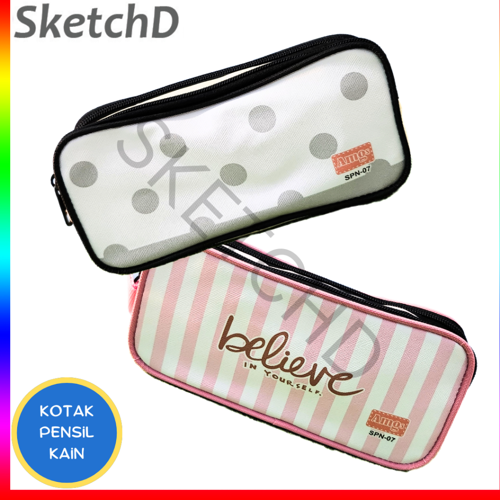 

Kotak Tempat Pensil warna Fancy d Pencil Case Zipper Kain Kanvas SPN07