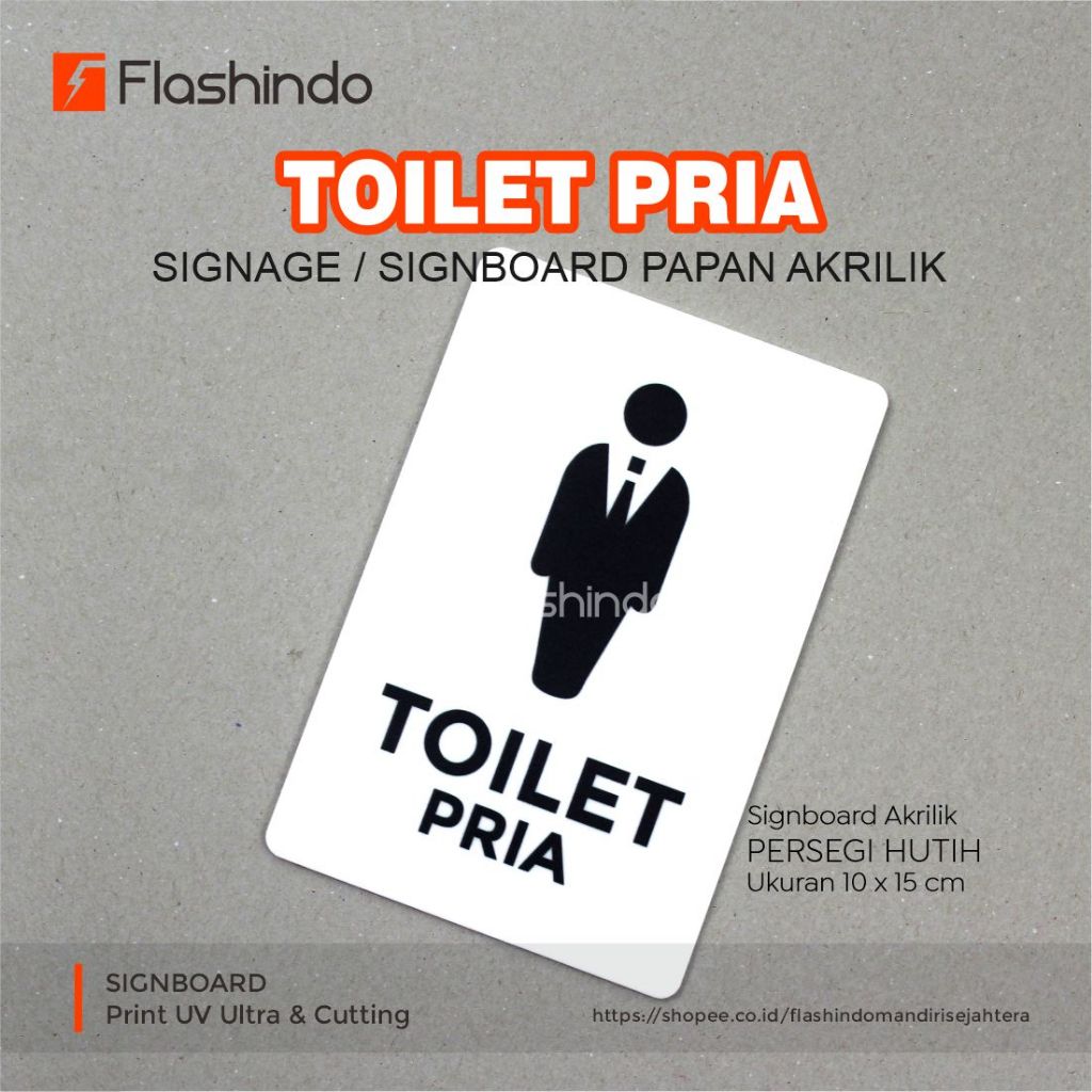 

Frezzia | Signboard Akrilik / Acrylic Papan Informasi Toilet Pria Ready Stock