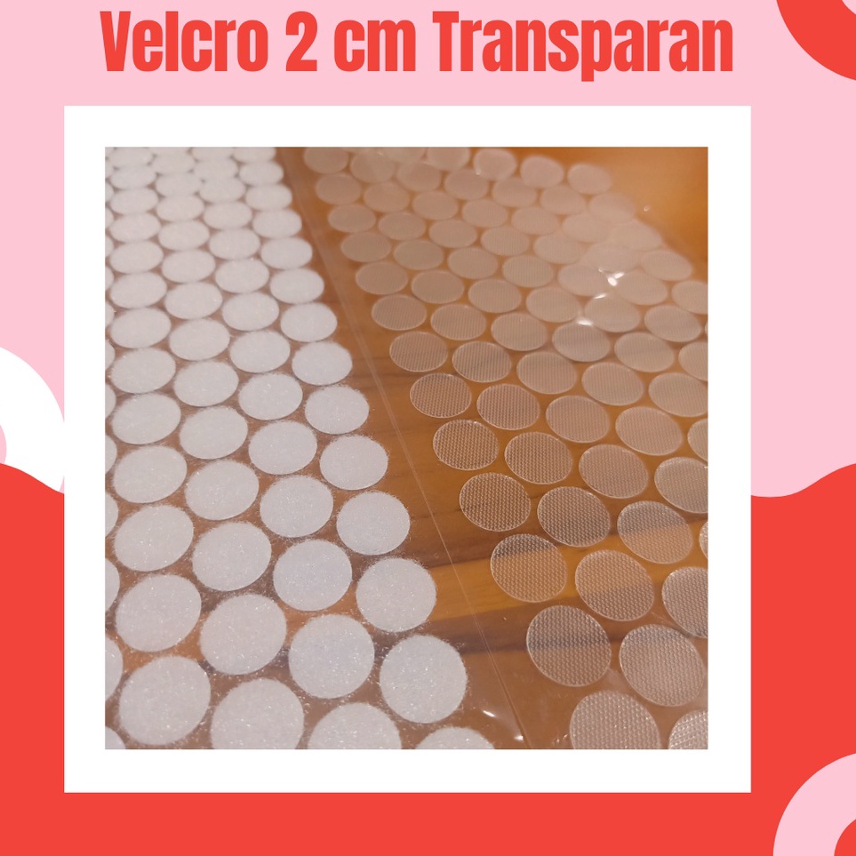 

KODE U54O TERMURAH 1pasang 2cm velcroperekat bulat double side sticker Transparan sisi kasar