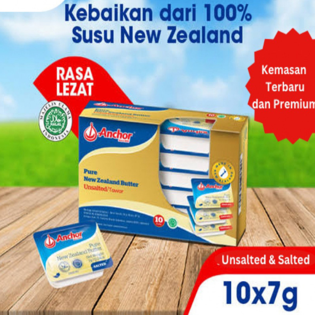 

Anchor Pure Newzealand Butter Unsalted / Salted 10 pcs @70g