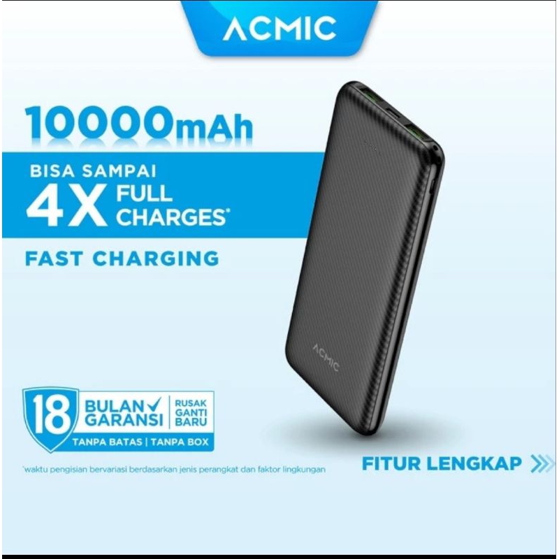 ACMIC C10PRO 10000mAh Power Bank Slim Fast Charging Type-C