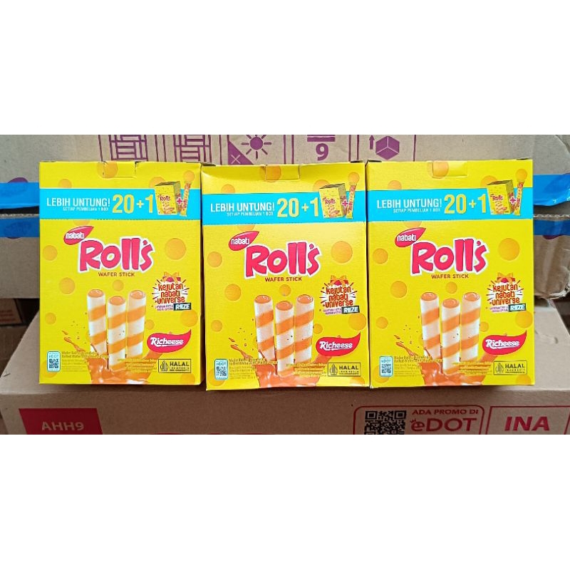 

NABATI BIG ROLLS KEJU / COKLAT ISI 20+1 / NABATI WAFER STICK / NABATI KEJU / COKLAT