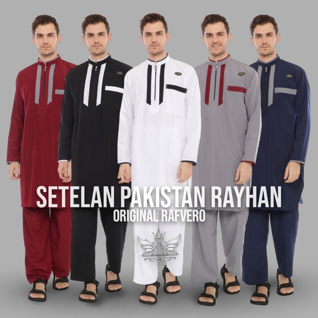 Setelan Pakistan Pria Rayhan ORIGINAL RAFVERO - Setelan Baju Koko Pria Model Resleting - Baju Muslim