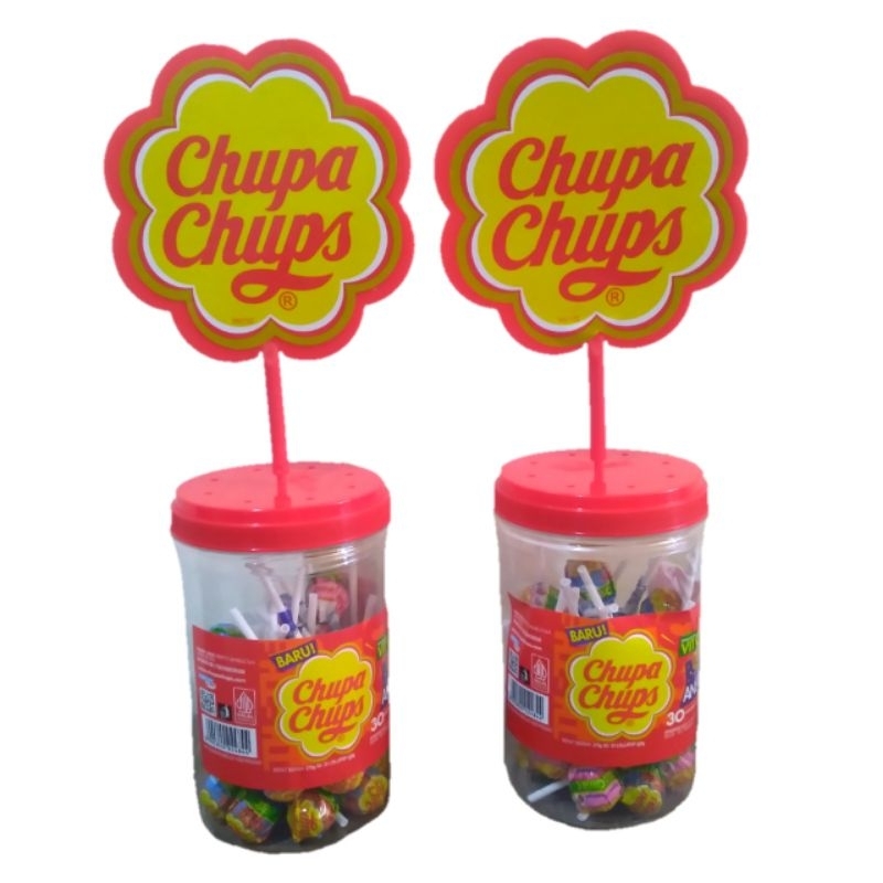 

Permen Lolipop Chupa Chups isi 30pcs Vit C Kemasan Toples 1000an