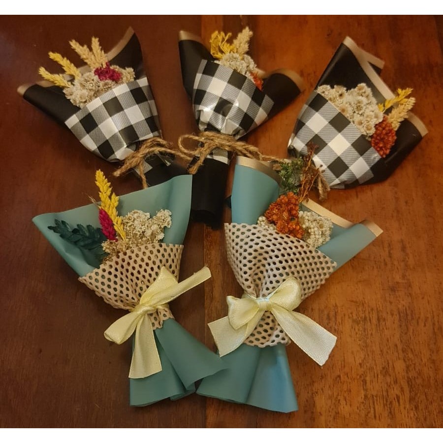 (AC01) Buket Mini/Kecil/Hampers Bunga Kering/Buket Rustic/Estetik