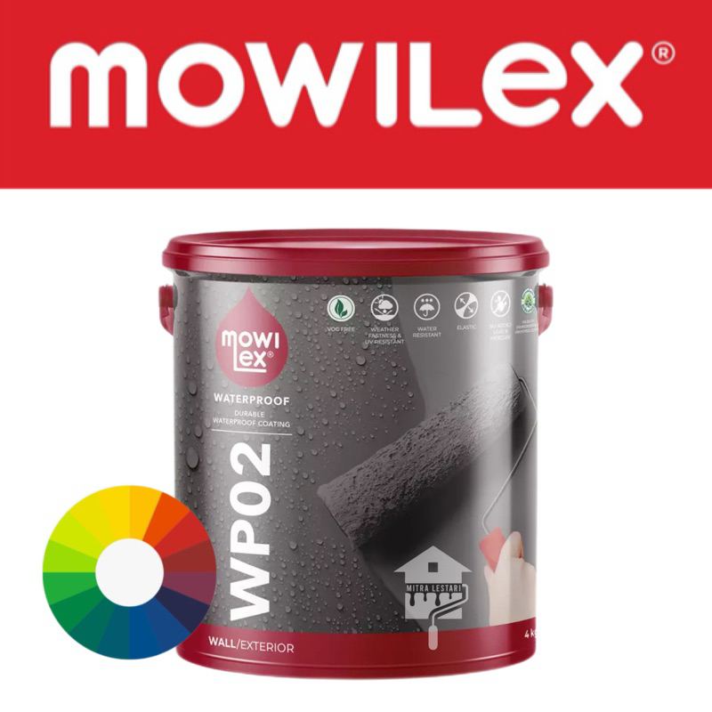 CAT TEMBOK MOWILEX WATERPROOF WP02 4KG CAT EXTERIOR | WARNA LENGKAP BISA REQUEST