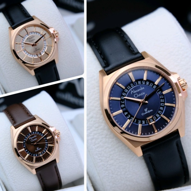 ✴️Alexandre Christie Wanita Terbaru - Jam AC Kulit - Jam Tangan Alexandre Christie Kulit