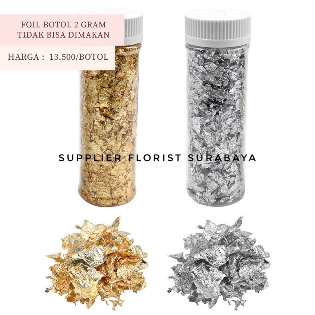 [1 BOTOL 2 GRAM] TIDAK BISA DIMAKAN TABURAN FOIL GLITTER BOTOL GLITER FOIL UNTUK DUMMY CAKE HIASAN E