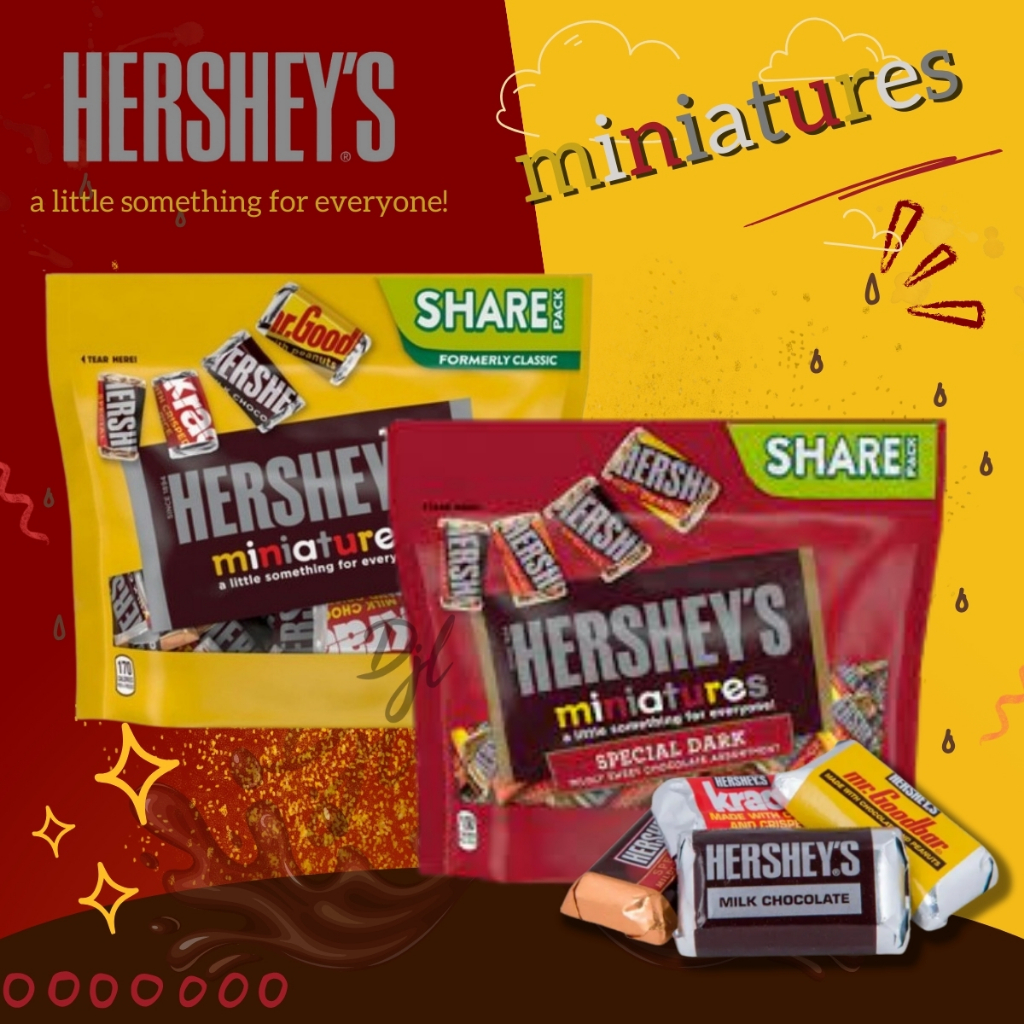 

Hershey's Miniatures Chocolate Share Pack 1 Pouch Snack Camilan Cokelat Manis Import Dalam Kemasan