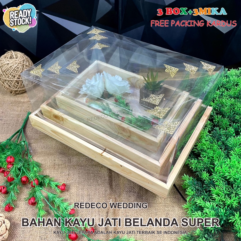 

COD Hantaran Pernikahan tempat seserahan Kotak Kado Pernikahan Full Mika Isi 3Rustic Berliant Kekinian Berkualitas