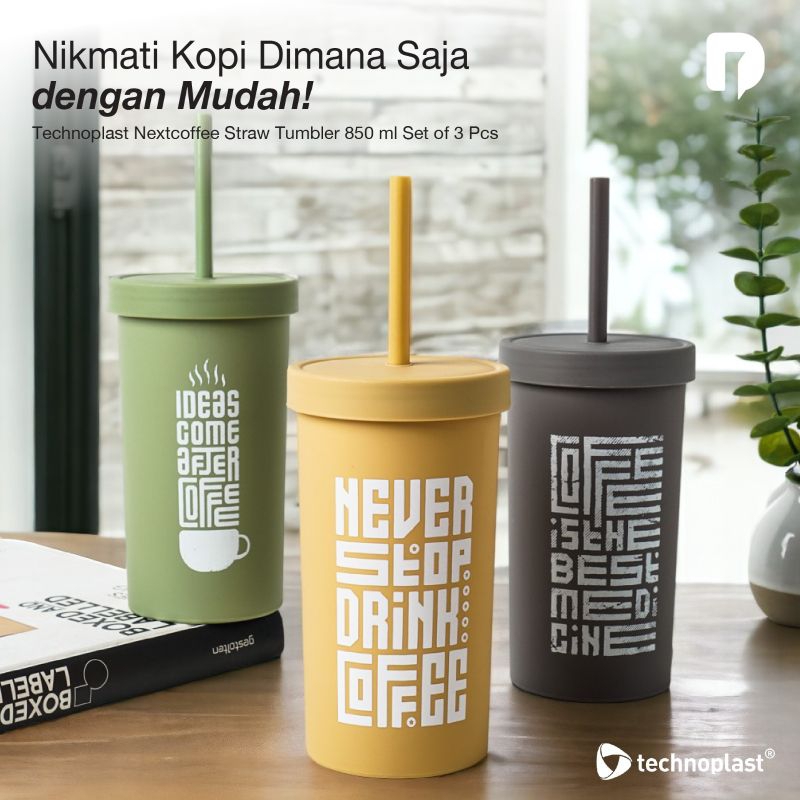 Gelas + Sedotan / Technoplast Next coffee straw tumbler