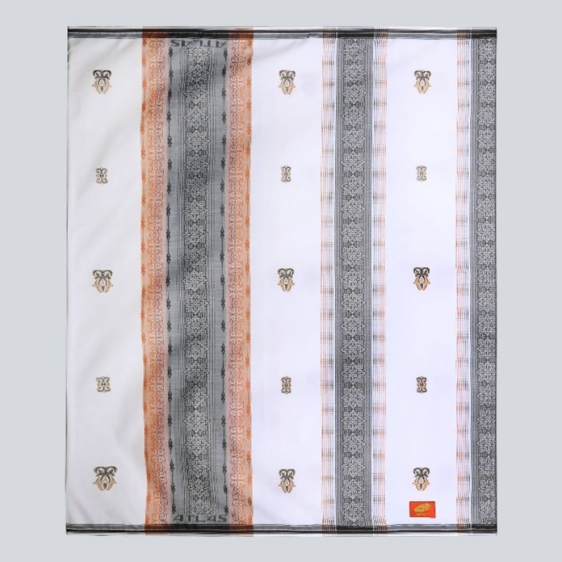 Sarung ATLAS Infinity Jacquard Warna Putih Coklat
