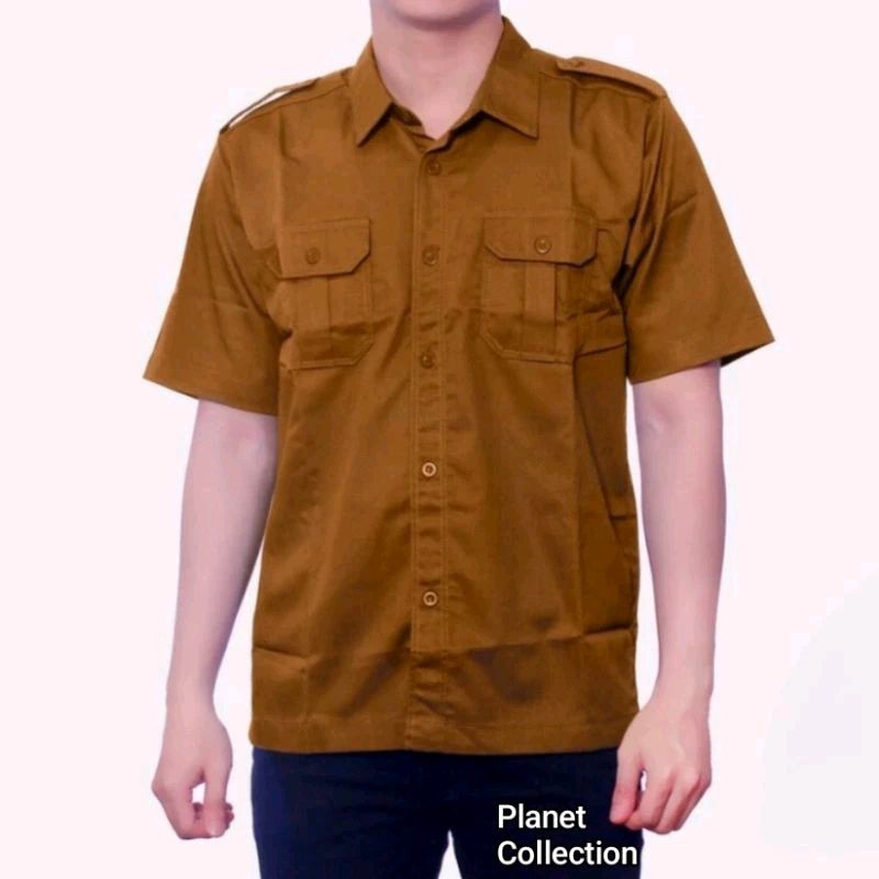 Baju Kemeja Seragam Kerja Pria Proyek Lapangan Safety