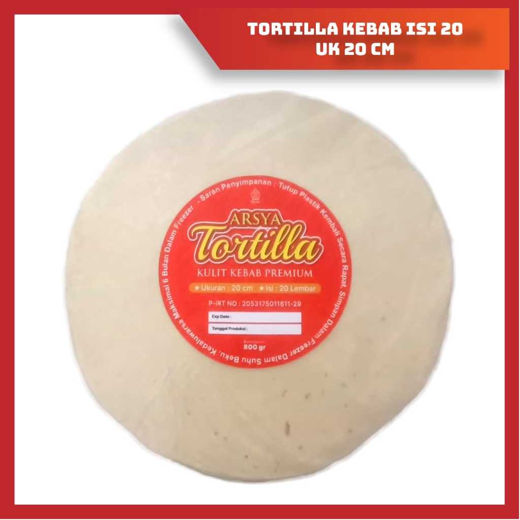 

ARSYA TORTILLA KULIT KEBAB UKURAN 20 CM SMALL PREMIUM ISI 20 PCS
