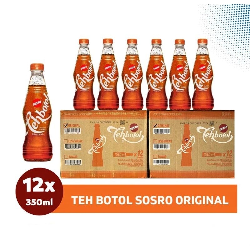 

Teh Botol Sosro PET/TBE Original 350 ml (harga 1 DUS isi 12 pcs)