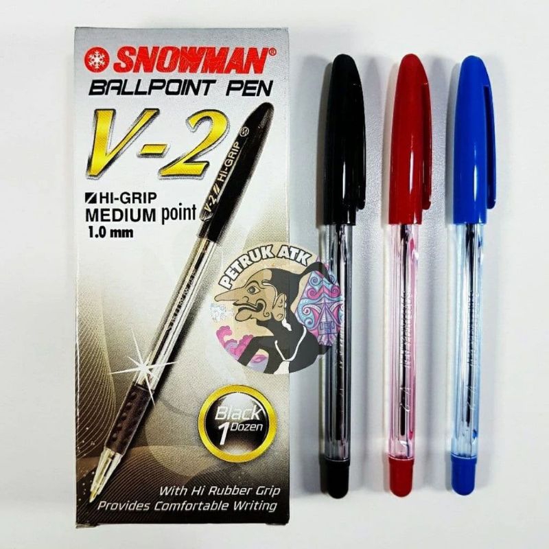 

[PCS] BOLPEN / PULPEN SNOWMAN V2 / 0.6 MM FINE / 1.0 MM MEDIUM HITAM / BIRU