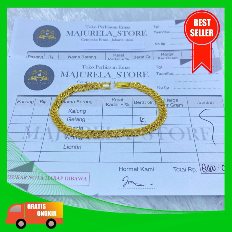 Baru Gelang Tangan perhiasan emas model rantai 15 gm free nota                                      