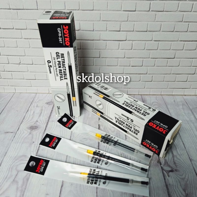 

Refil pen joyko Gel GPR-267 isi ulang pulpen gel ctek 1 box isi 24 pcs tinta hitam