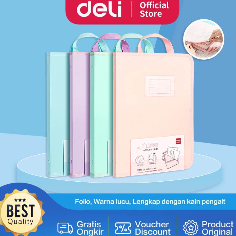 

KODE I9L Deli Zip Bag Map Tas Folder Retsleting Ukuran A4 Lucu 63246