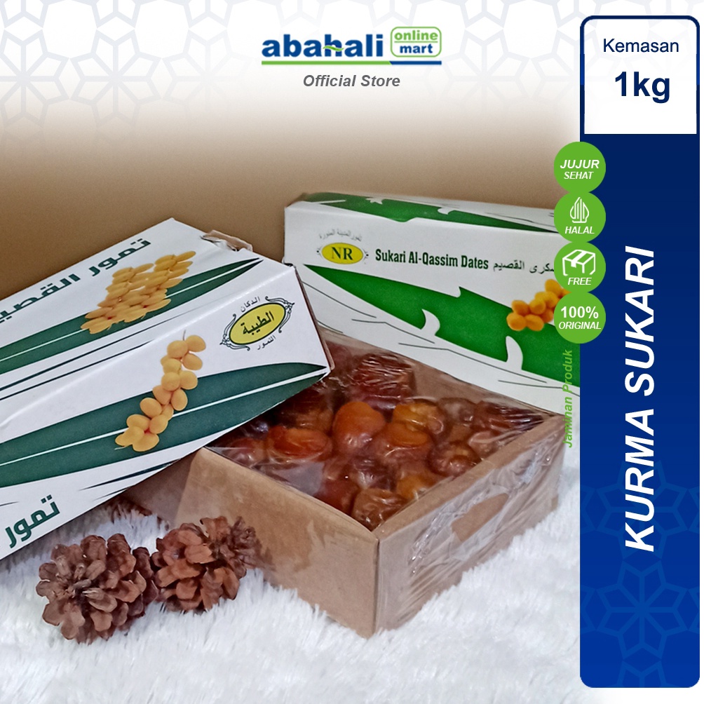 

Nyaman Kurma Sukari 1kg Premium Basah Kemasan Toples Kurma Sukkari Alqoosim untuk Oleh Oleh Haji dan Umroh Berkualitas