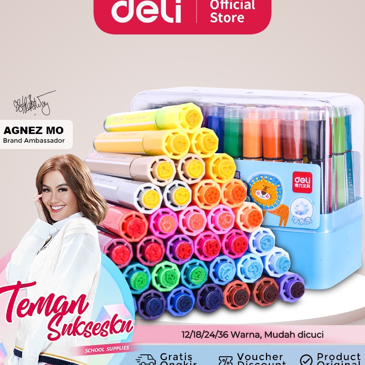 

KODE P2P Deli Spidol Warna Sekolah 12182436 Warna Tinta dapat dicuci 7653