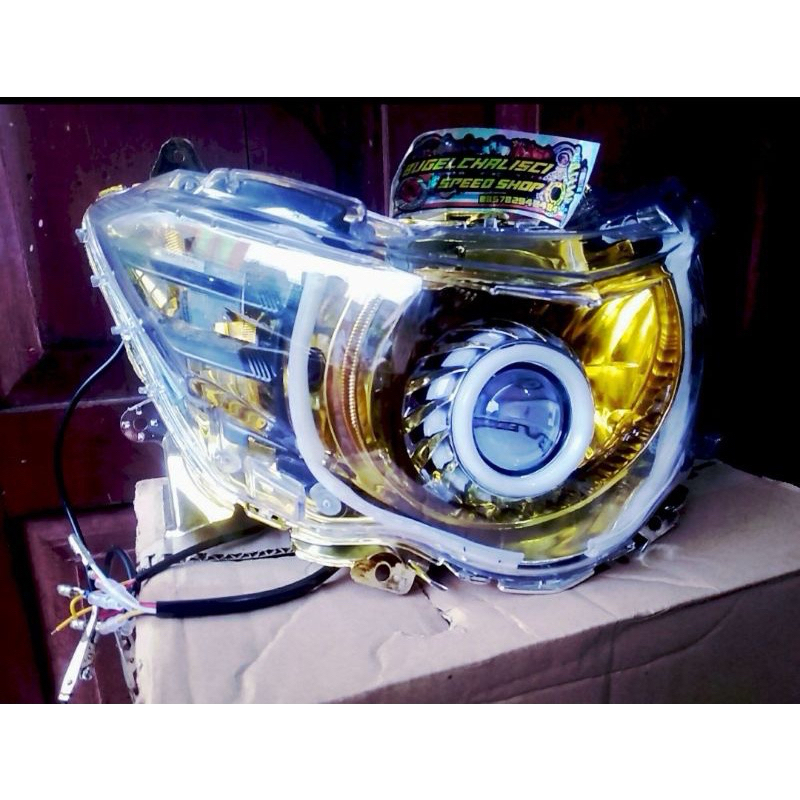Reflektor lampu depan Yamaha Mio soul GT 115 l xoen GT 125 custom projie highlow plus alis running w
