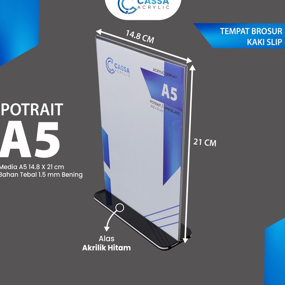 

Free Pengemasan CASSAAKRILIK STANDING TEMPAT BROSUR A5 ALAS HITAM NOMOR MEJA TENT HOLDER TENT CARD ACRYLIC VERTIKAL