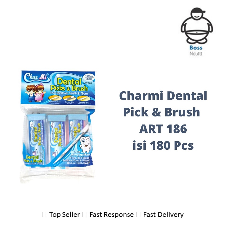 

Dijamin Asli Charmi Dental Picks Brush ART 186 18pcs