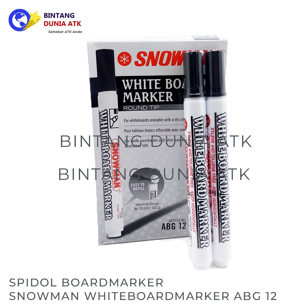 

Spidol / Spidol Papan Tulis / Spidol Snowman White Board Marker ABG 12
