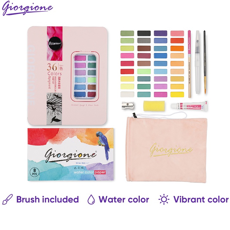 

Big Surprise Giorgione Solid Watercolor Paint Cat Air 3648 Warna Free Paper Brush Paper