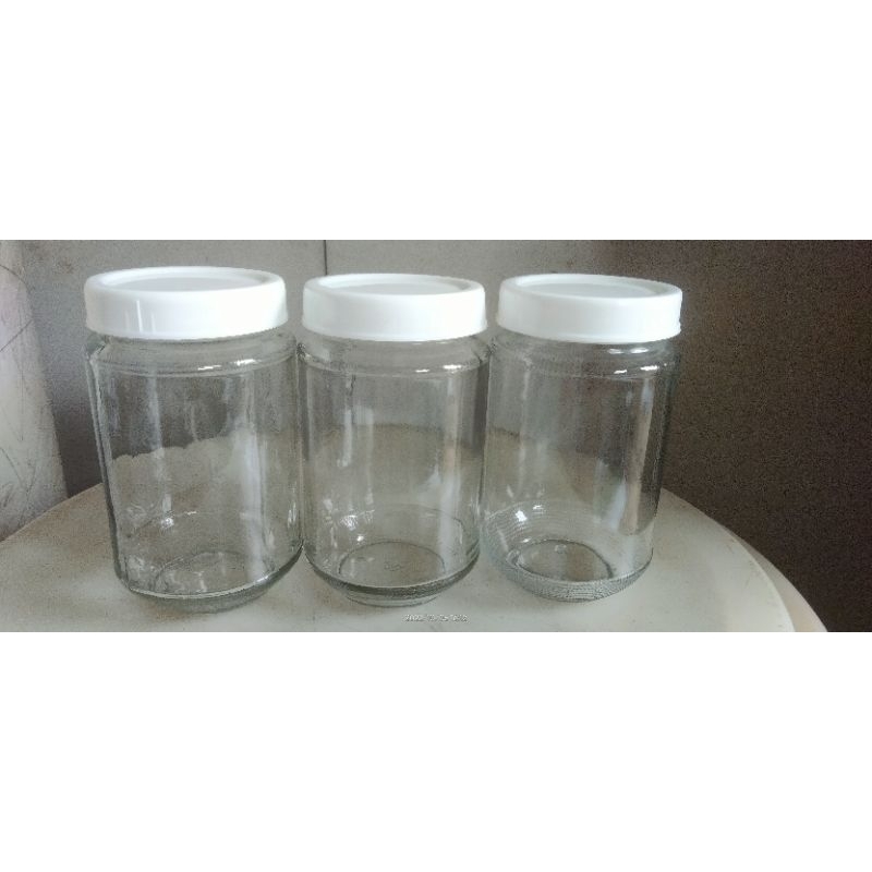 Toples kaca Jar 330ml tutup plastik