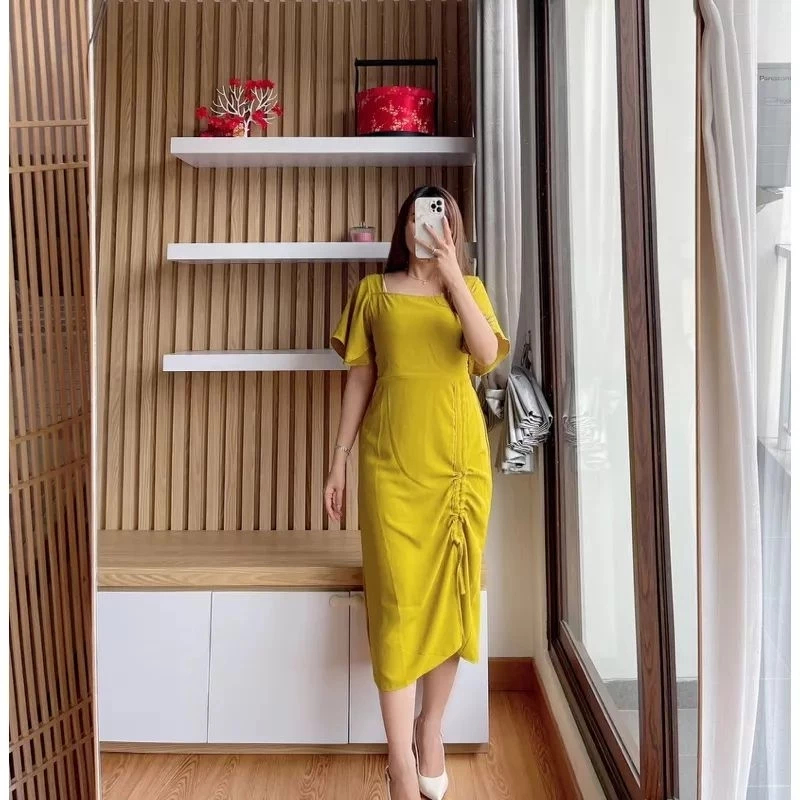 Dress Serut Lauren Crinkle Daster Viral Belakang Karet