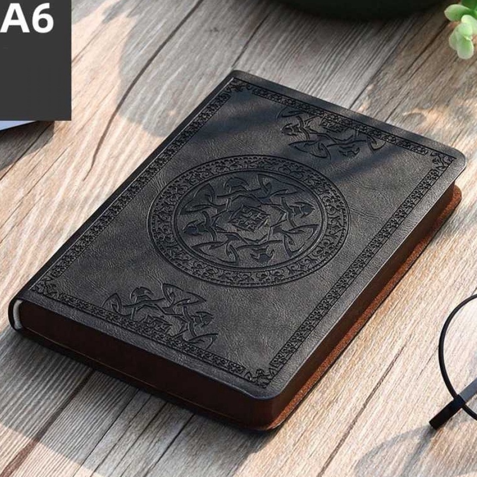 

Gratis Bubble Buku Catatan Jurnal Notebook Cover Vintage Pattern PU Hitam