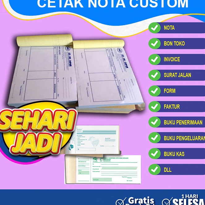 Hadir Hebat  Cetak Nota Custom  Bon  Kwitansi Murah Full Warna