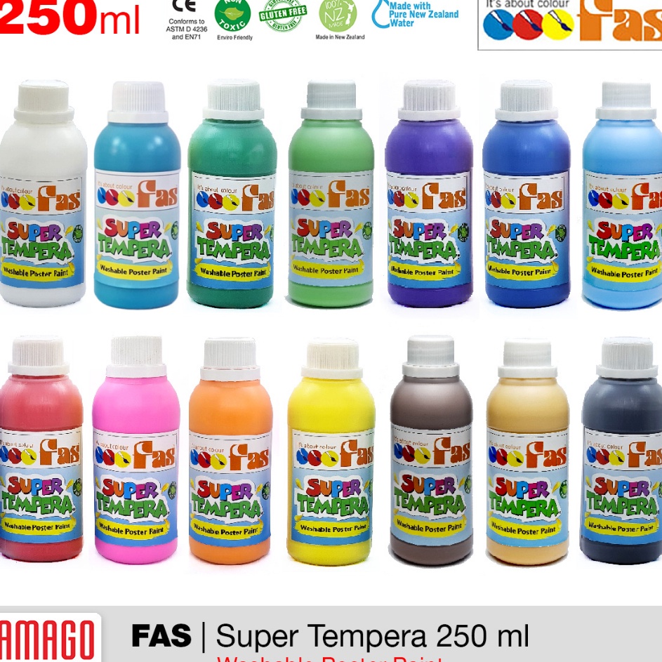 

Segera Beli FAS Super Tempera Washable Poster Paint Cat Lukis Cepat Kering Sekolah 25 ml Pilih Warna