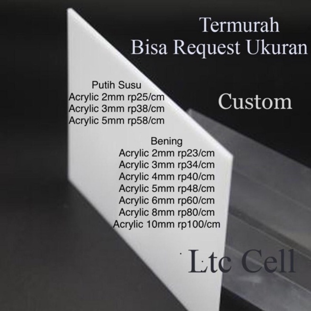 

KODE O24J Acrylic susu 2mm A2 size 42x6Cm Akrilik Putih Susu Potong Laser