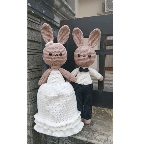Boneka Kelinci Rajut / Boneka Couple Rajut / Boneka Bunny