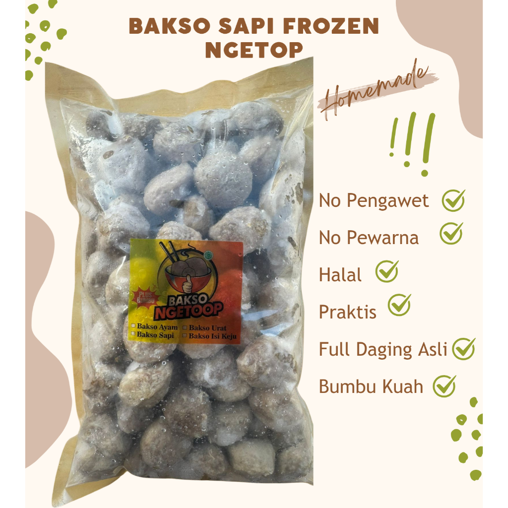 

Bakso Sapi Frozen Ngetoop 500 Gram dan 1 Kg