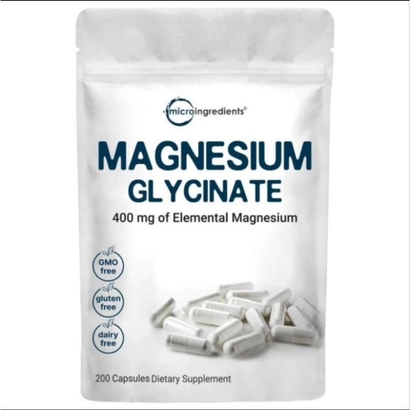 MICROINGREDIENTS MAGNESIUM GLYCINATE 400mg OF MAGNESIUM ISI 200 CAPSULE GLYCINATE