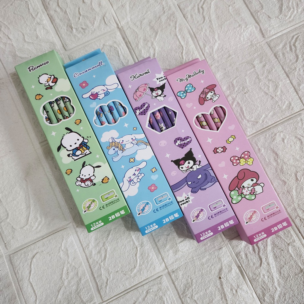 

PENSIL 2B ISI 12PCS MOTIF KARAKTER KUROMI CINNAMOROL MELODY POCHACOO