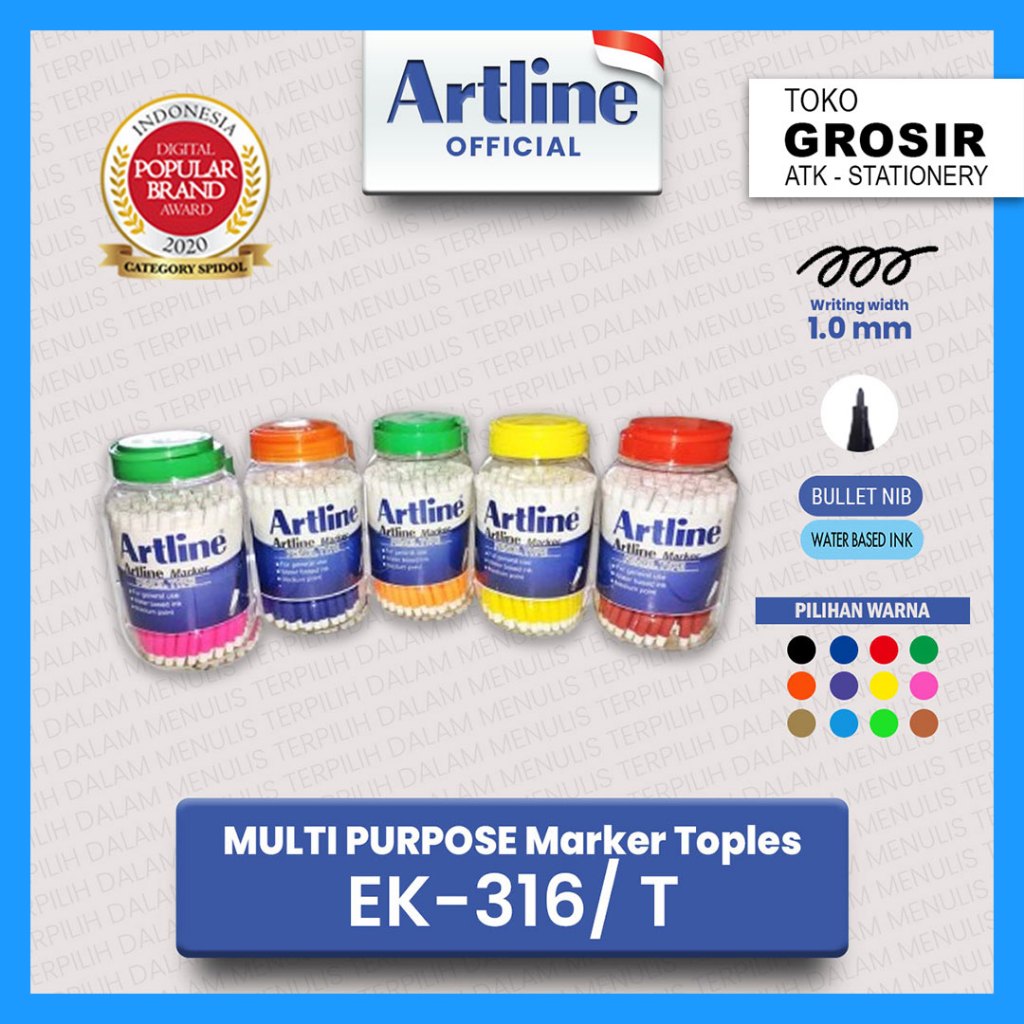 

GROSIR Spidol Warna Artline Coloring Marker EK-316 TOPLES