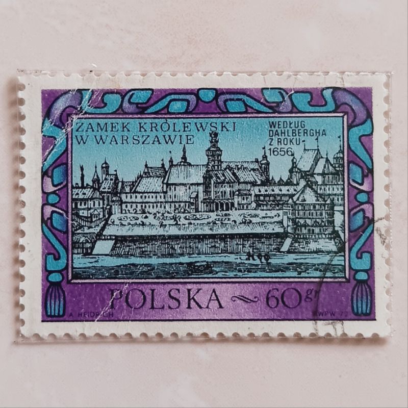 

(AA) Perangko Polandia 1972 Warsaw Royal Castle, by Erik Jönsson Dahlbergh (1625-1703) 60 gros Used