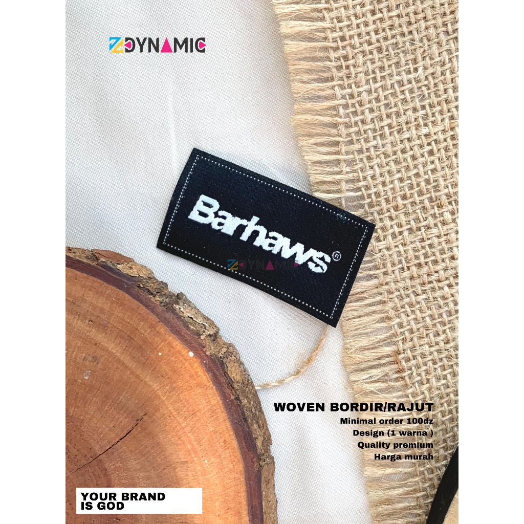

( Free Desain ) ukuran 1.5x5 cm / Woven bordir / label woven damask / label pakaian custom / label baju